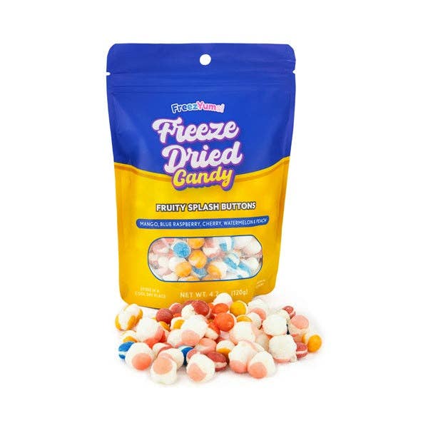 FreezYums! Freeze-Dried Fruity Splash Button Candy for wholesale by Showcase