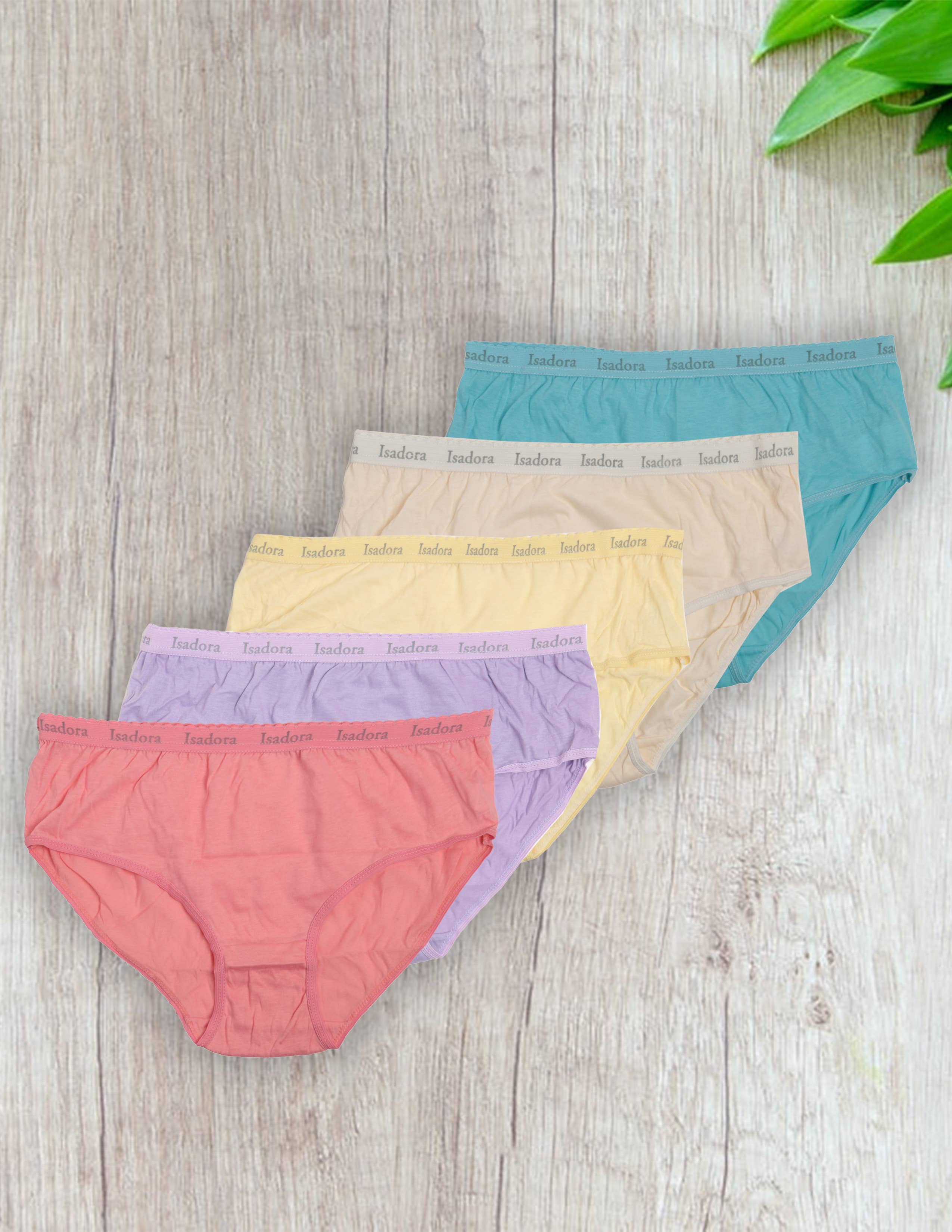 Isadora, Tipi toe, & James Fiallo - Wholesale Underwear - Women's - Isadora Women's 5 Pack Cotton Full Cut Underwear4