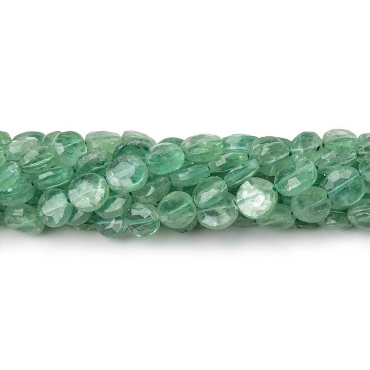 Perles facettées en kyanite verte de 5,5 à 6 mm, 14 pouces, 54 pièces pour la vente par Beads of Cambay