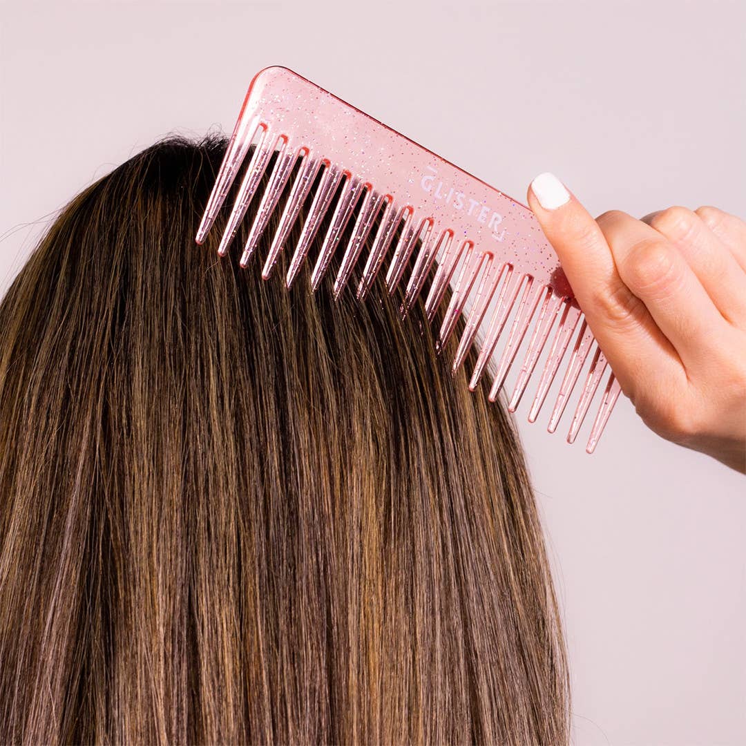 Glister - Wholesale Hair Brush/Comb - "Sparkle" Wide Tooth Detangling Comb | Glitter Finish19