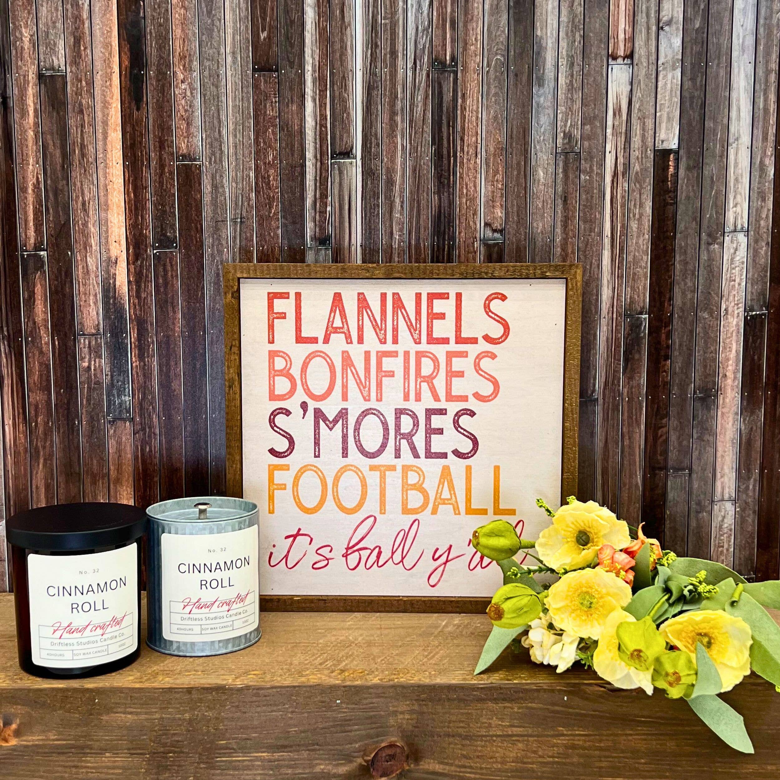 Driftless Studios - Wholesale Jar/Filled Candle - Cinnamon Roll Fall Decor Tin Soy Candle - Holiday Candles1