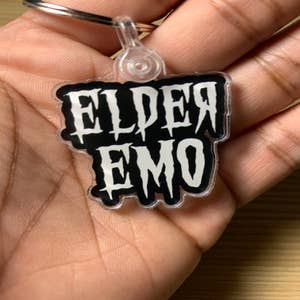 Antique Silver Elder Emo Enamel Pin 
