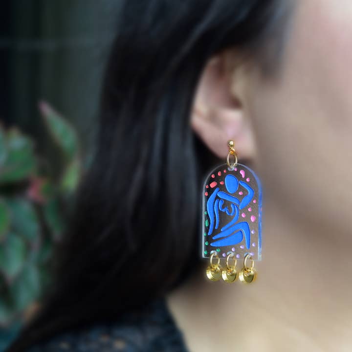 Boo and Boo Factory – Engroshandel Hængeøreringe og creoløreringe – Blå damer akryl Arch dingle øreringe2