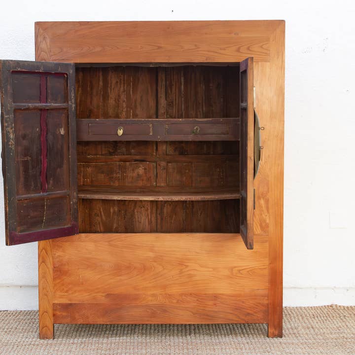 De-cor - Wholesale Cabinet - Antique Chinese Golden Elm Qing Armoire1