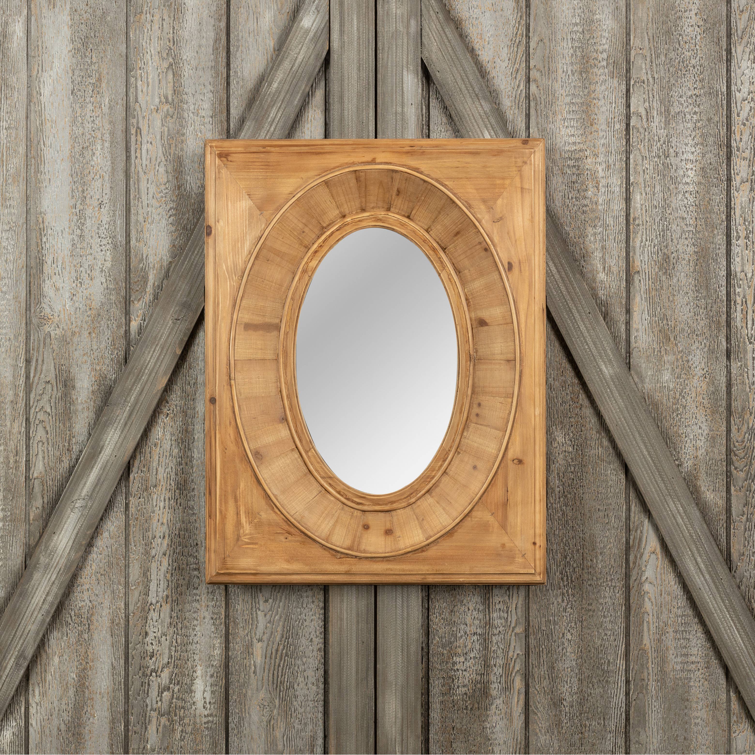 Ragon House – wholesale Wall mirror – 34" WOOD FRAME OVAL MIRROR