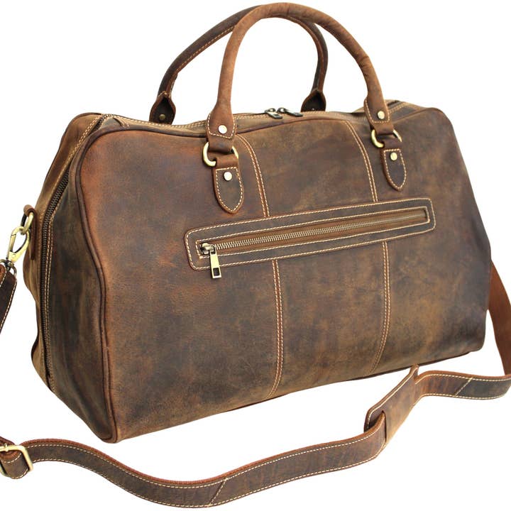 Mala de Fim de Semana, Grande Mala de Viagem em Pele Genuína, Bagagem de Mão para Noite. por atacado de hide & chic