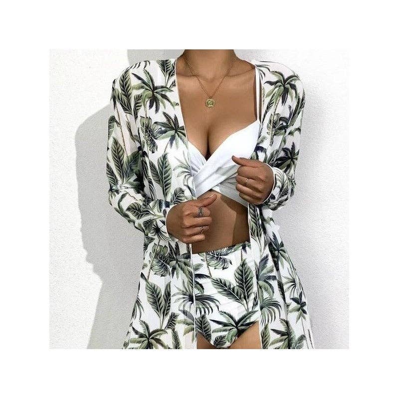 Ekartini - Wholesale Two Piece Swimsuit - Women's - Printed Sunscreen Beach Steel Brace Swimsuit Three Piece Set0