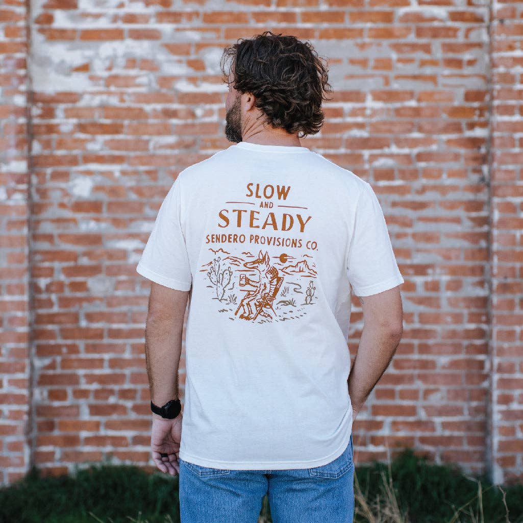 Vintage White Slow & Steady T-Shirt for wholesale on Faire3