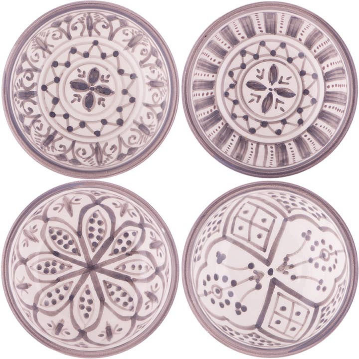atelierBOEMIA - Wholesale Decorative Plate/Dish/Bowl - Safi Ceramic Tapas Bowls - Set of 4 Patterns1