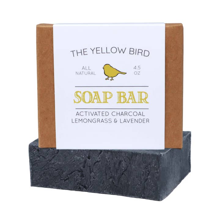 Savon au charbon actif, lavande et citronnelle pour la vente par The Yellow Bird