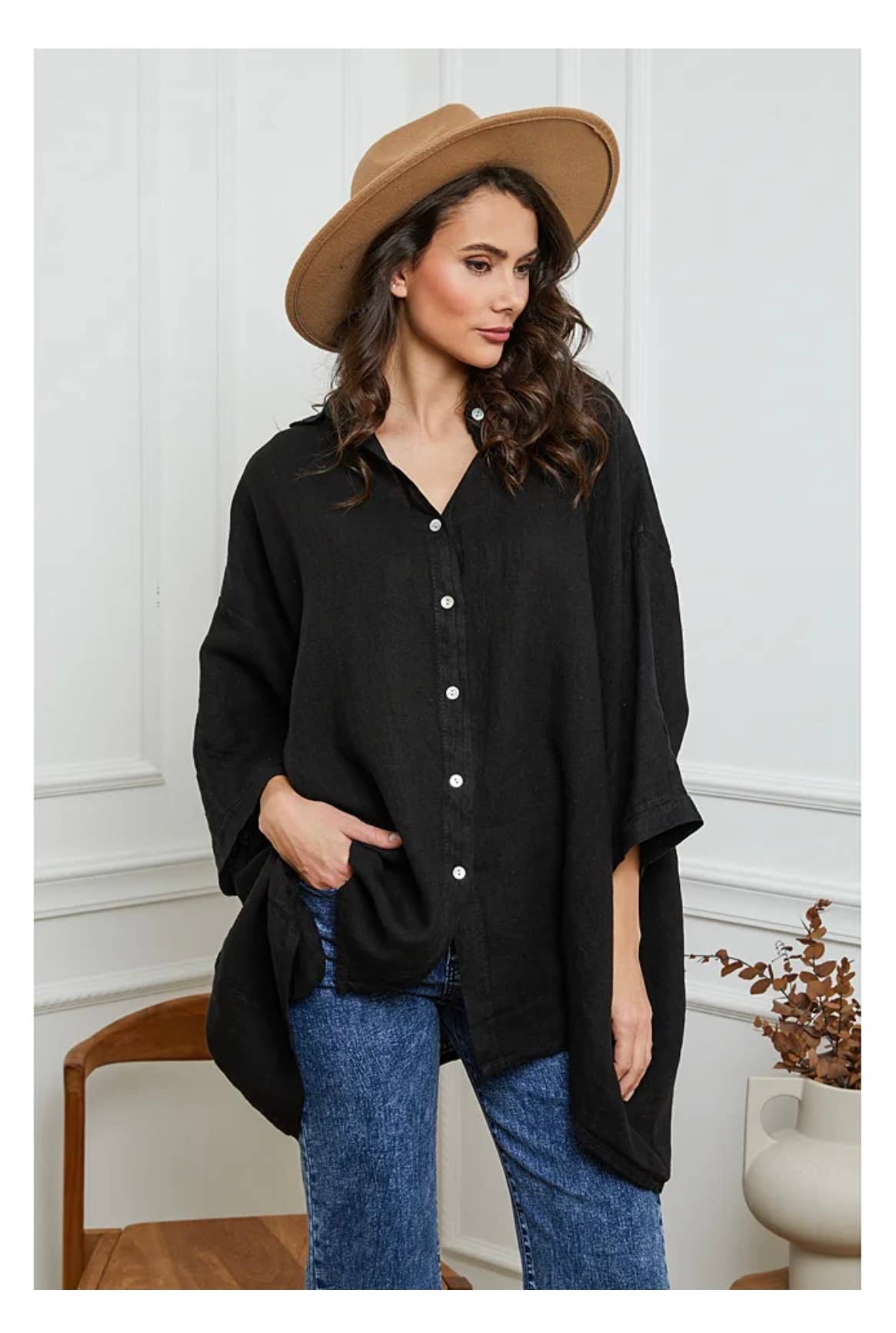 LÉA & LUC - Wholesale Button Down Shirt - Women's - 100% Linen Shirt REF. 285825