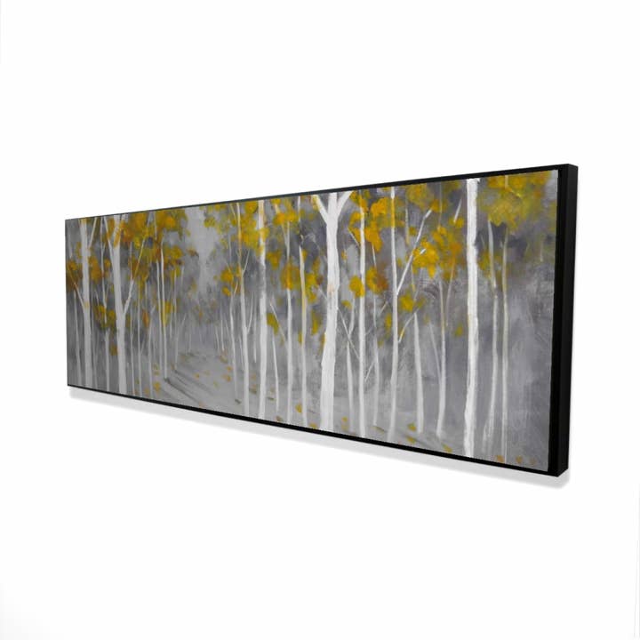 Birkenwald Graue Bäume Landschaft Gerahmte Leinwand - Wohnkultur für den Großhandel von BEGIN HOME DECOR