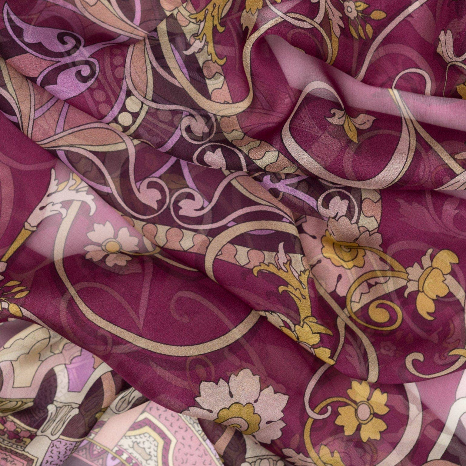 Elizabetta Made in Italy USA - Wholesale Scarf - Women's - Natalia - Silk Scarf Shawl - Raspberry4