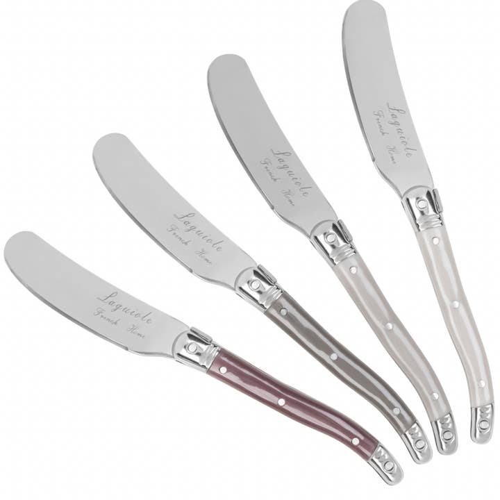 French Home - Vente Couteaux à fromage - Ensemble de 4 tartineurs Laguiole - Épices Chaudes2