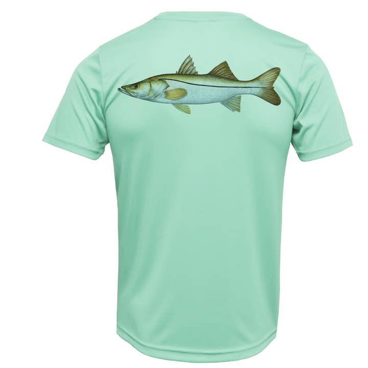 Chemise à manches courtes USA Snook UPF 50+ Dry-Fit pour la vente par Saltwater Born