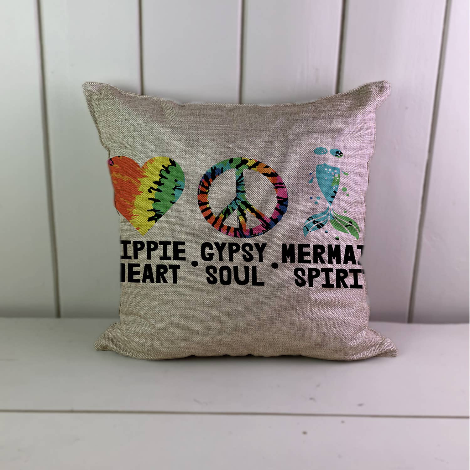 Hills Of Fabric – wholesale Throw pillow cover – Hippie Heart Gypsy Soul Mermaid Spirit Linen Cushion Cover0