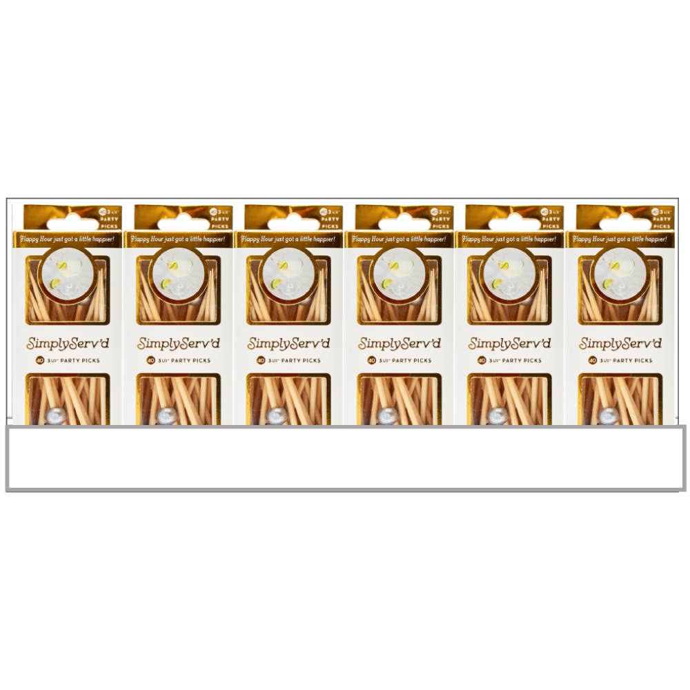 Sophistiplate - Wholesale Tooth Picks/Party Picks - Party Pick Fancy Bamboo Toothpick Small 3.5" Silver 40pk1