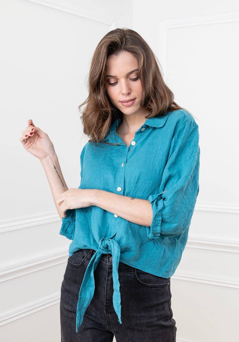 LINEN & COTTON HOUSE - Wholesale Button Down Shirt - Women's - 6228 100% LINEN SHIRT 24