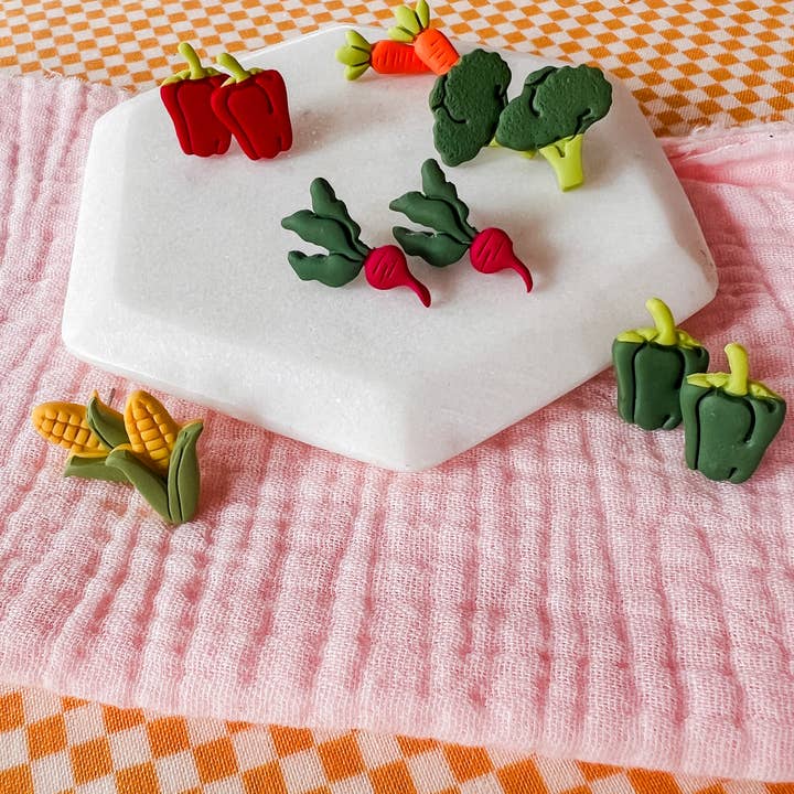 Larry’s Waffle Shop - Wholesale Stud/Post Earrings - Veggie Studs | Clay Earrings