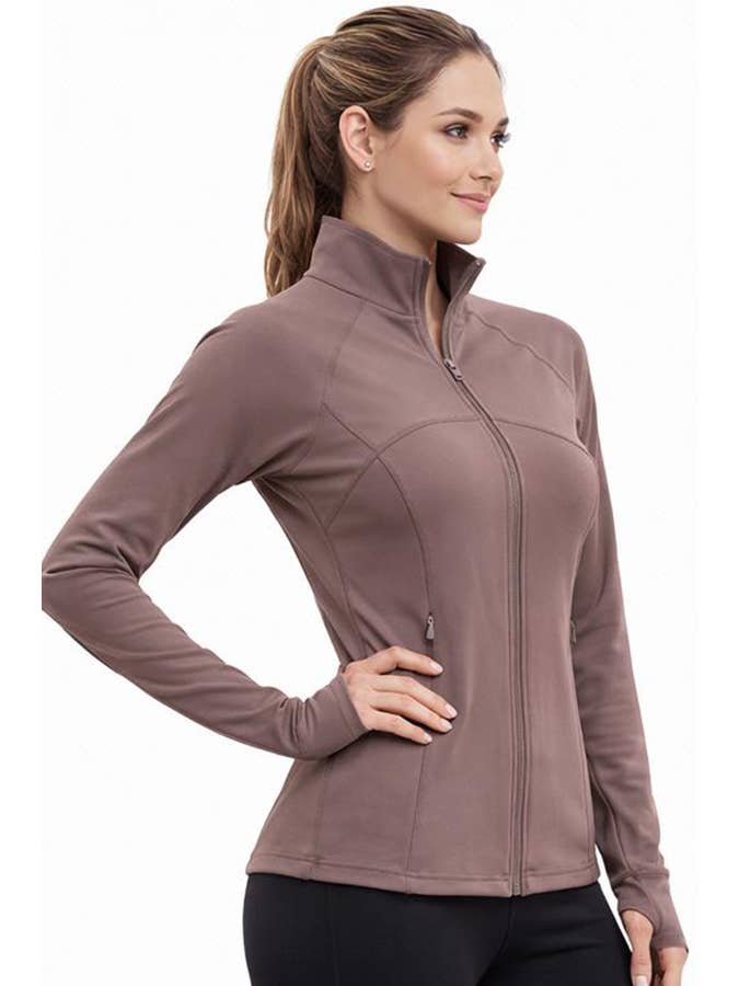 Color 5 - Wholesale Athletic Jacket - Women's - Premium solid color active wear define jacket with pockets8