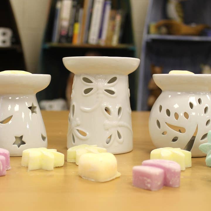 Ancient Wisdom - Wholesale Oil Warmer - Sm Classic White Oil Burner - Moon & Star
