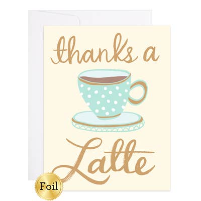 Gracias un Latte - Tarjeta de Agradecimiento para venta al por mayor de 9th Letter Press