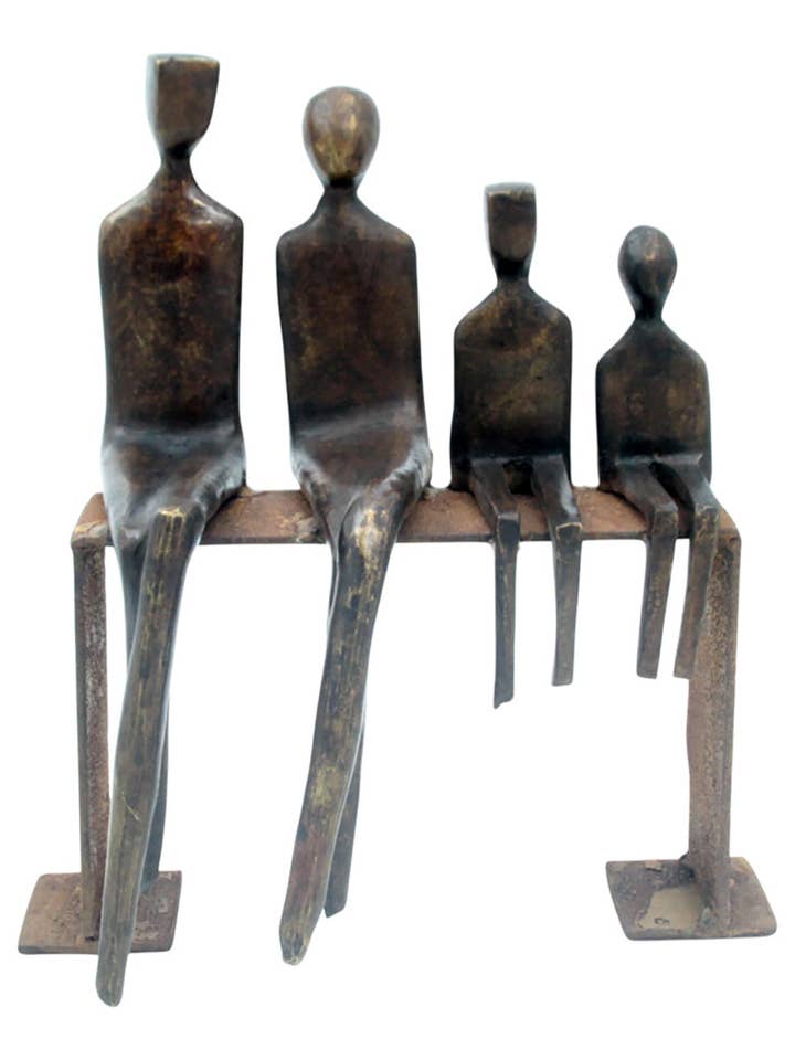 Bronzo famiglia astratta su panca 28 cm marrone n°1 per la vendita all'ingrosso da parte di Lafi Bala