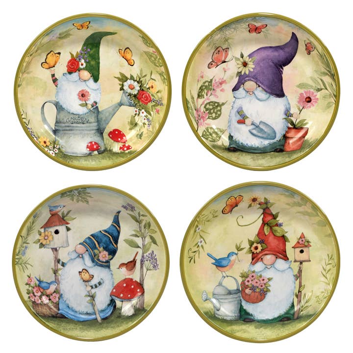 Garden Gnomes Soup Pasta Bowl 9in x 2in 4 asst for wholesale by Certified International