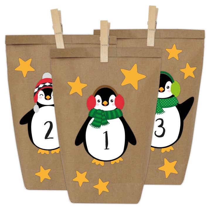 Papierdrachen – Großhandel Adventskalender – Adv Motiv - Pinguin Kalender