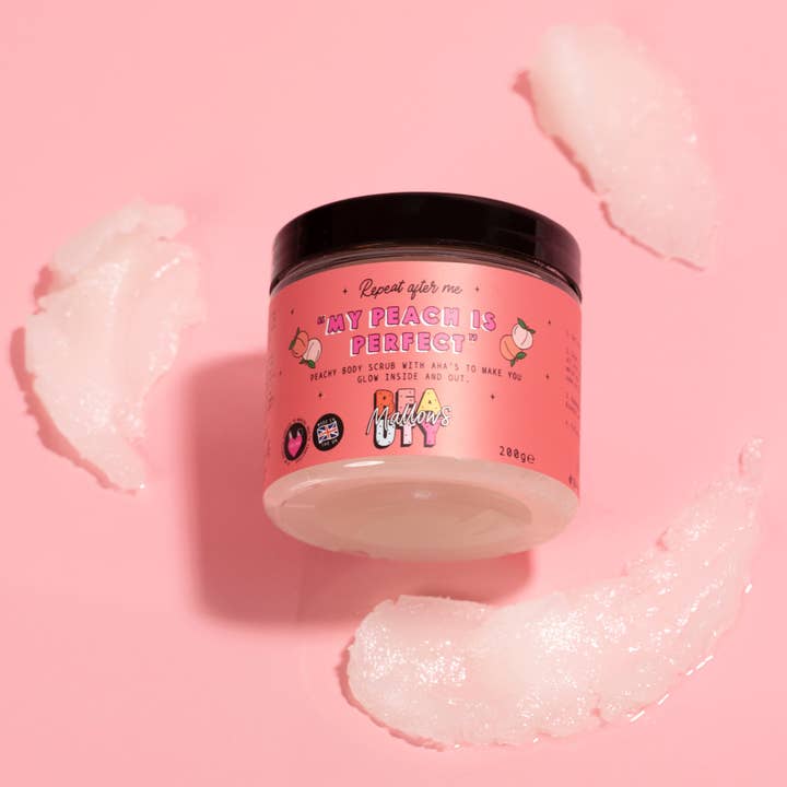Mallows Beauty – wholesale Body scrub/exfoliant – AHA Peachy Body Scrub2