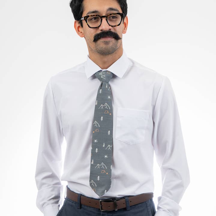 Bombora Ties - Wholesale Necktie - Men's - Camping Jackalope (charcoal)3