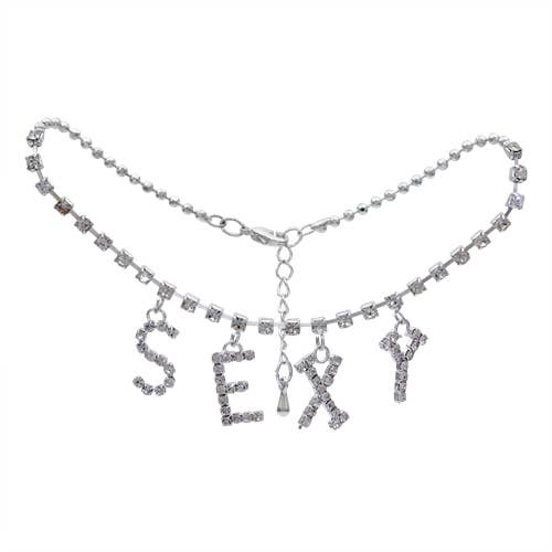 81644 - Cavigliera sexy a fila singola con strass per la vendita all'ingrosso da parte di Western Fashion