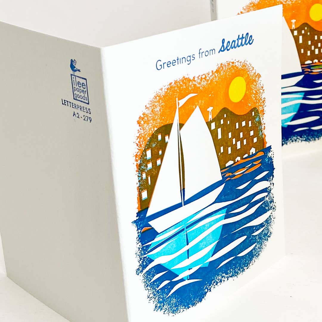 Ilee Papergoods - Vendita all'ingrosso Biglietti di auguri generici - Barca Seattle A2 Card1