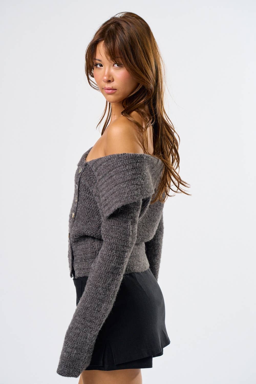 Blue Blush - Wholesale Knit Top - Women's - The Off-Shoulder Sweater Top3