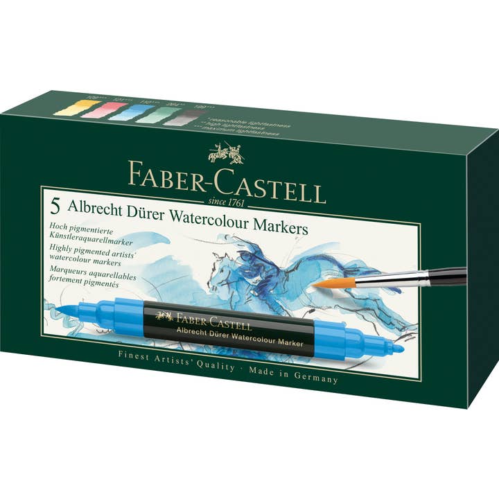 Faber-Castell / Creativity for Kids - Wholesale Marker - Albrecht Dürer Watercolor Markers, 5 Basic Colors