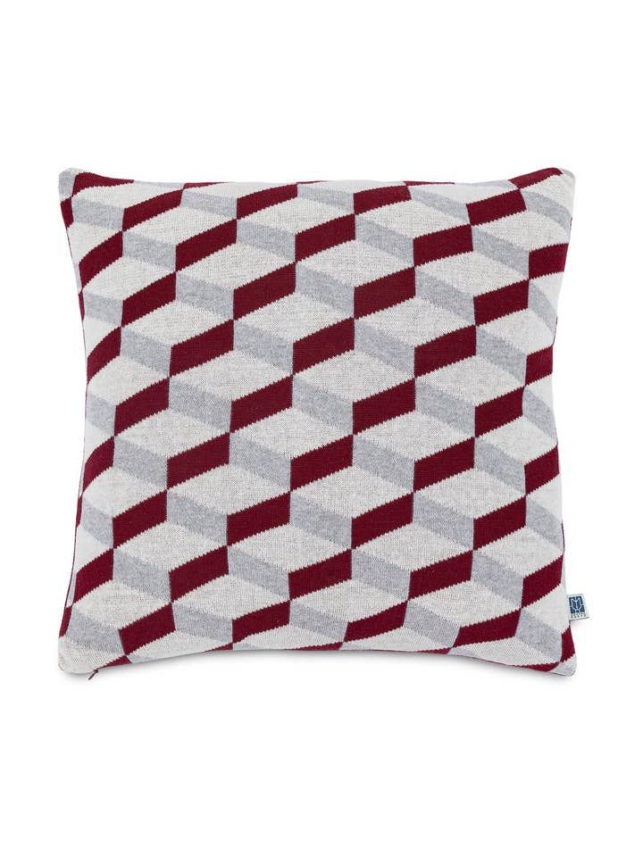 Azulejo Aveiro Cushion Cover - Rosewood for wholesale by AGATHA PORTO