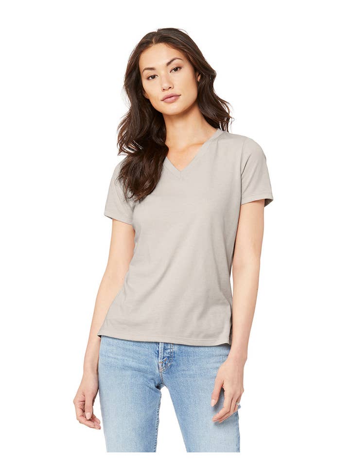 Total Apparel - Wholesale T-Shirt - Women's - Bella + Canvas Ladies' Relaxed Heather CVC Jersey V-Neck Tee6