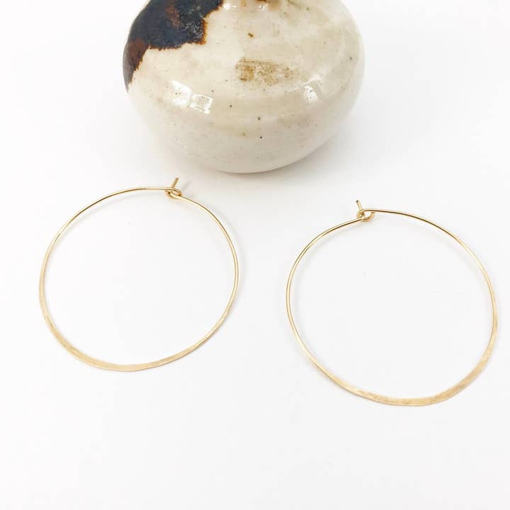 Medium Plain Hoops - 14k gold fill, rose gold or silver for wholesale by Totinette bijoux