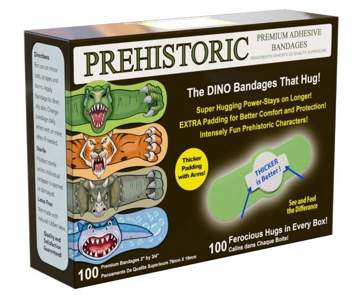 Hug-a-BooBoo - Wholesale Bandaids/Bandages - Kids & Baby - Hug-a-BooBoo PREHISTORIC "Hugging" Bandages 100ct Box1
