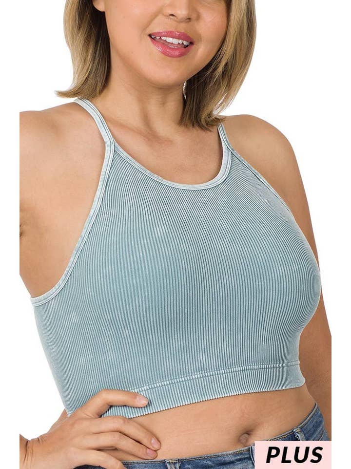 Vanilla Monkey – wholesale Camisole – Dam – Plus tvättad ribbad sömlös beskuren Cami Top