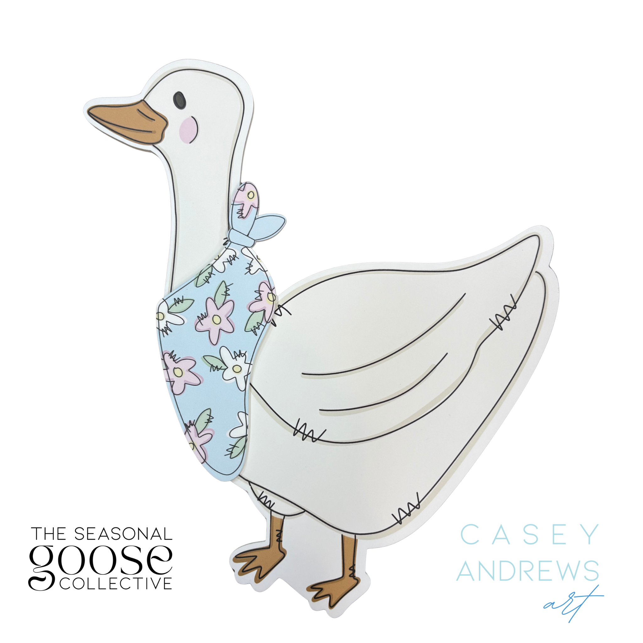 Casey Andrews Art - Wholesale Door Hanger - Hand Drawn Porch Goose Door Hanger for Interchangeable Seasonal Scarves7