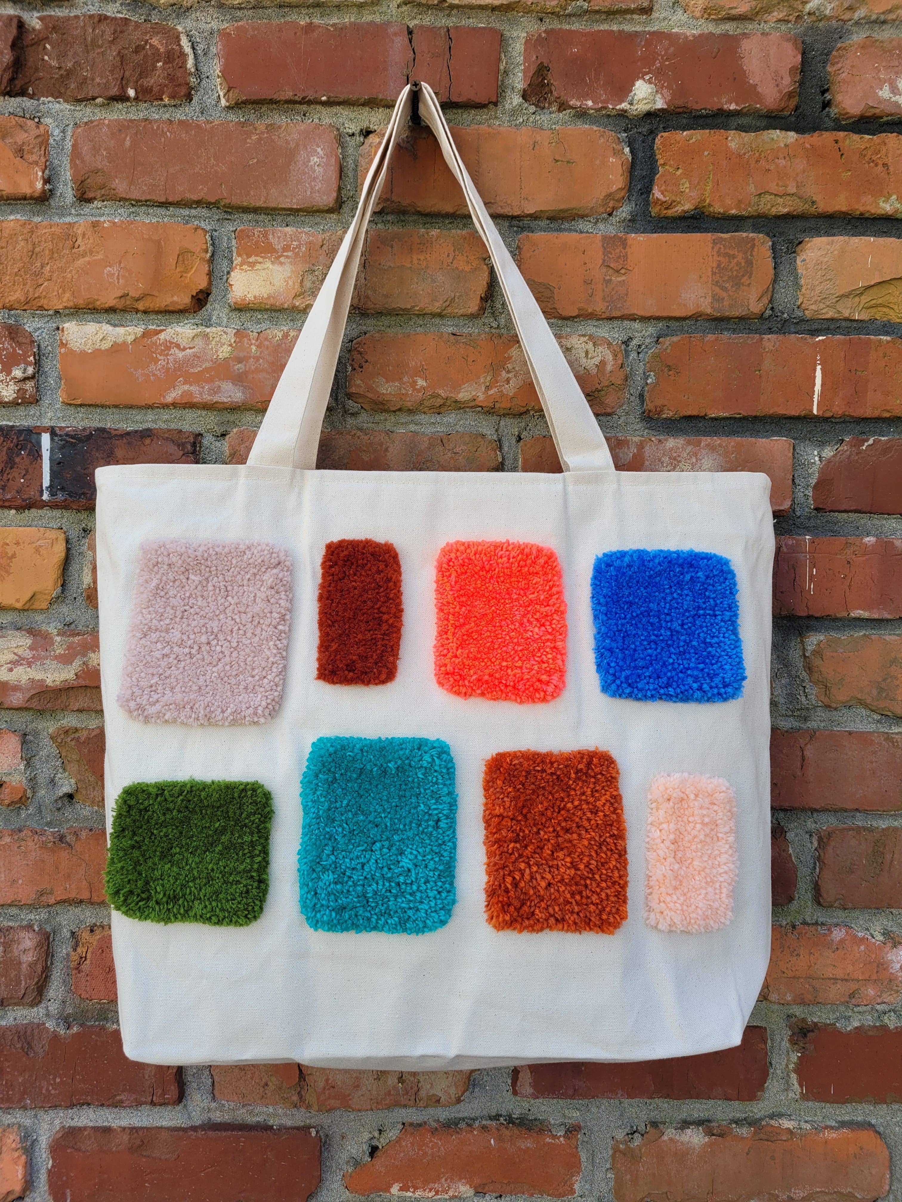 Good to Know You - Wholesale Tote Bag - Women's - XL Zippered Canvas Tote - Mixed Squares3