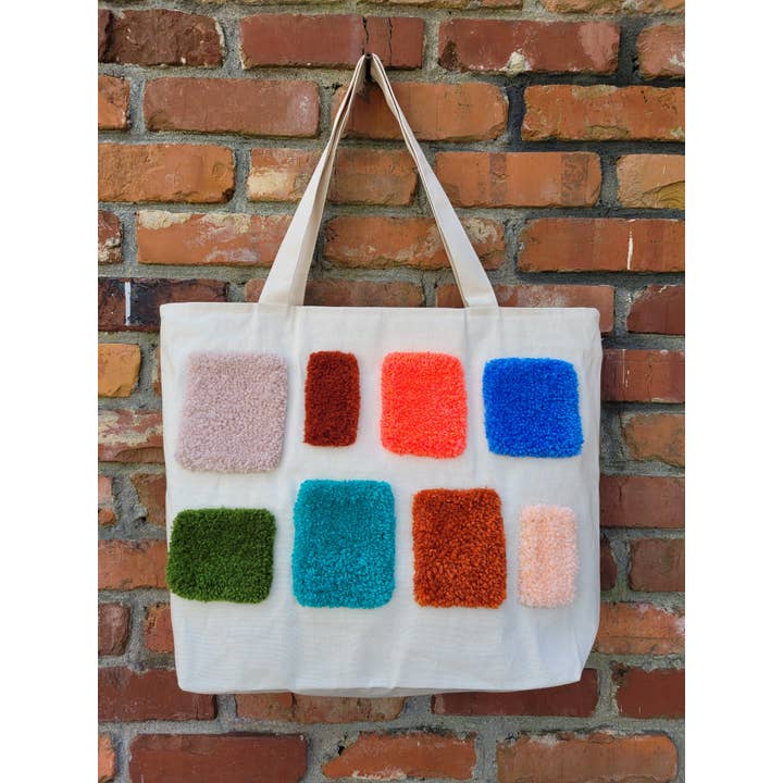 Good to Know You - Vente Tote bag – femme - Cabas en toile zippé XL - Carrés mixtes3