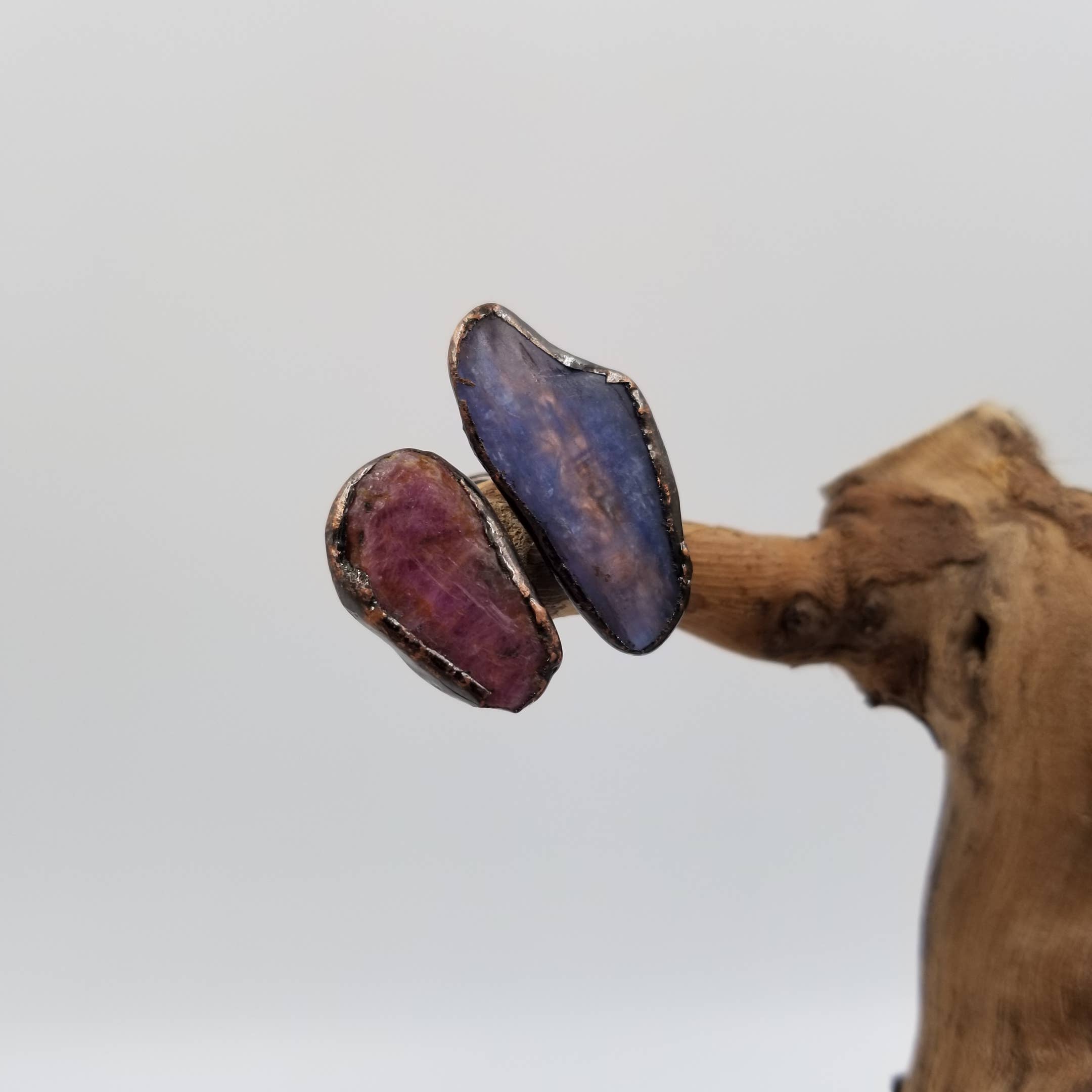 CHAKRA JEWELRY - Venta al por mayor Anillos grandes/de cóctel - Anillo artesanal vintage medieval con piedra natural doble ajustable3