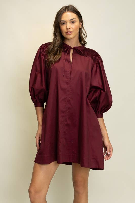 Heyson - Wholesale Dress - Women's - JOD1176 Pintuck Detail A-Line Mini Dress0