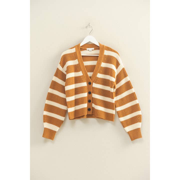 HYFVE - Wholesale Cardigan - Women's - Striped Sweater Cardigan With Button Front0