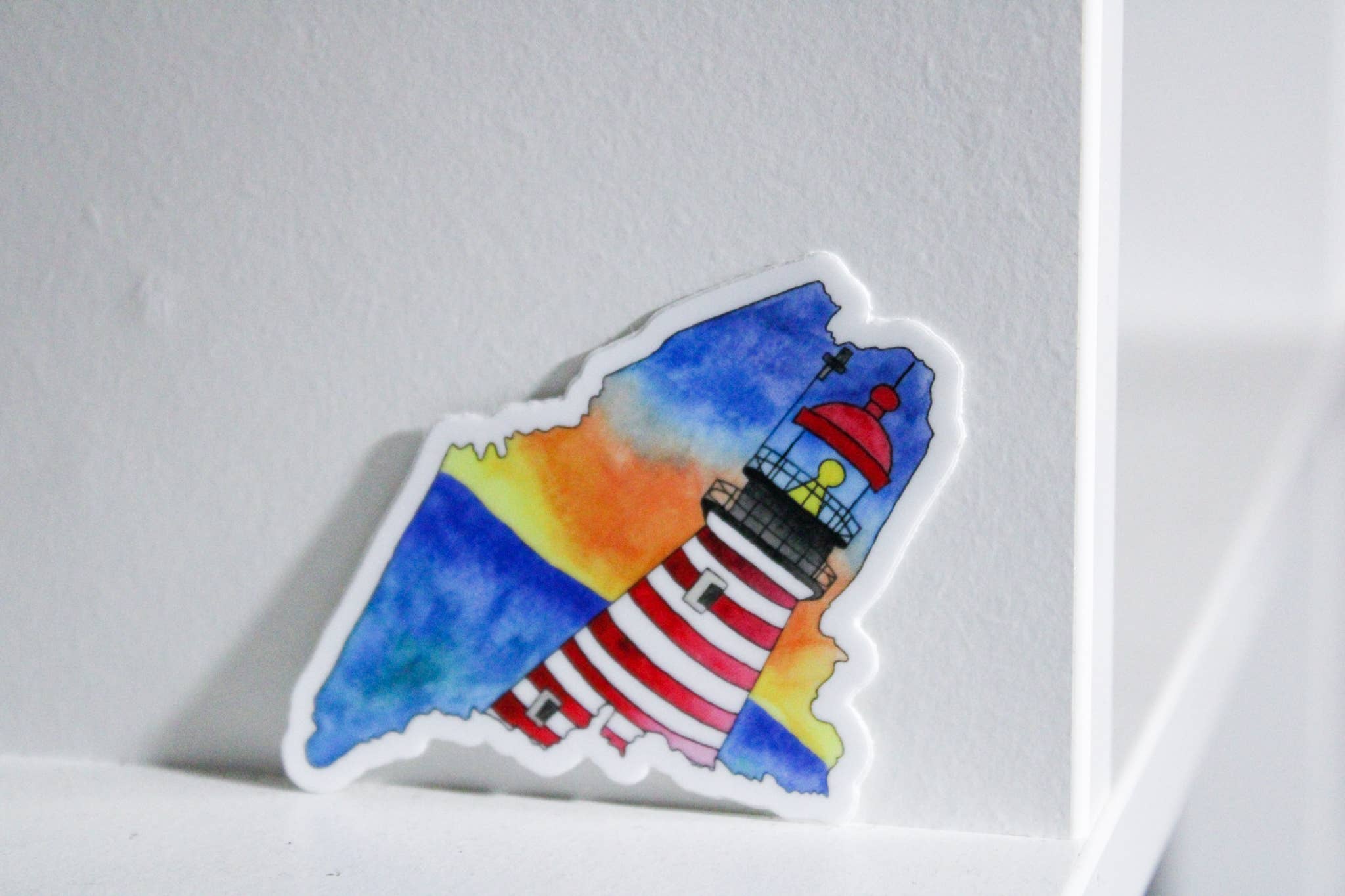 West Quoddy Lighthouse | Maine Sticker for wholesale by Scribbles and Doodlez