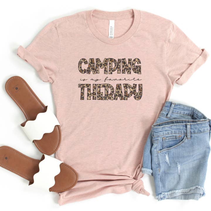 Camping is my Favorite Therapy T-Shirt for wholesale by Trendznmore - Modern Graphic Apparel