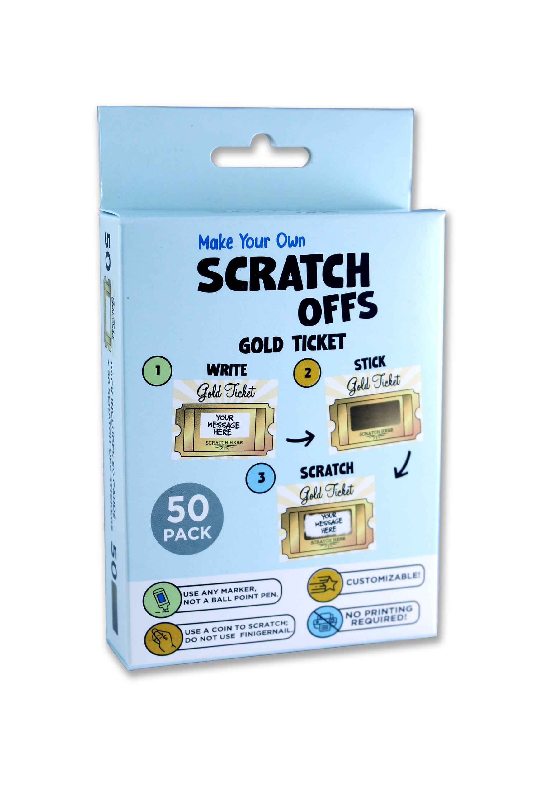 My Scratch Offs - Wholesale DIY Craft Kit - 50 Gold Ticket DIY Make Your Own Scratch Off Tickets Card1