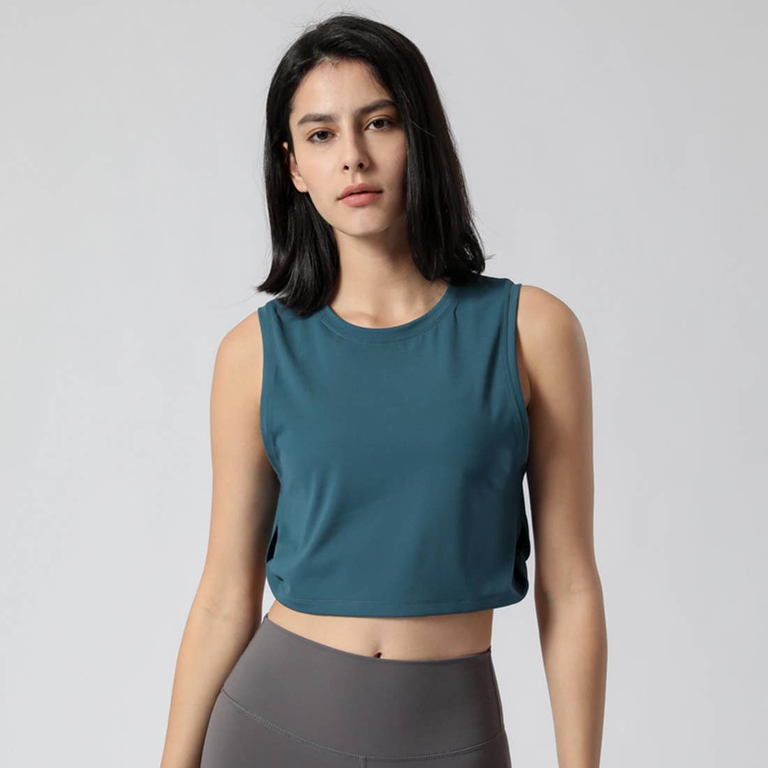 Sodalemon - Wholesale Athletic Top - Women's - Women Fitness Yogo Soft Crop Sport Tank Top0